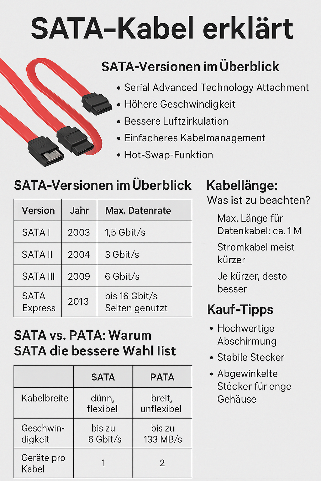 SATA-Kabel erklärt